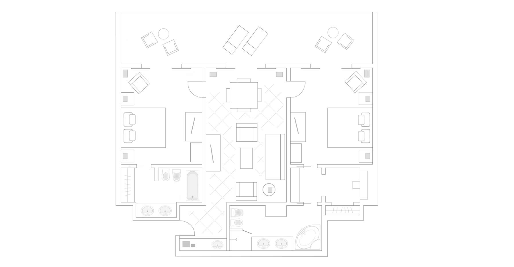 Deluxe Two Bedroom Suite layout