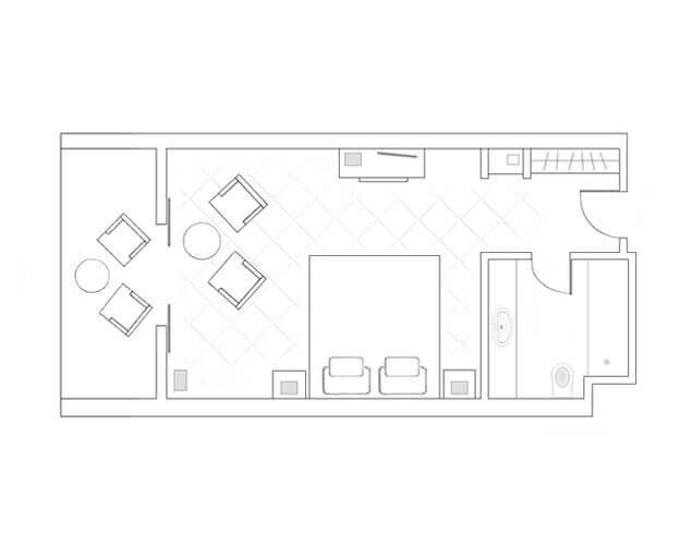 Side Sea View Room Floor Plan