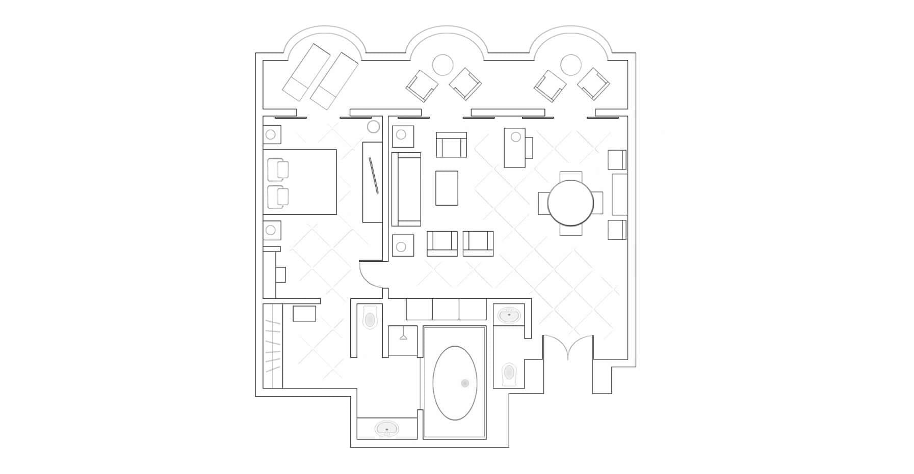 Alecos One Bedroom Suite Layout