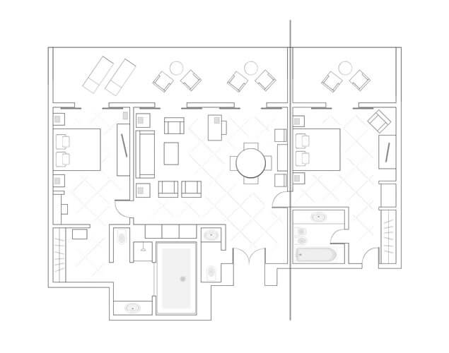 Alecos Sea View Suite - Two Bedroom Floor Plan