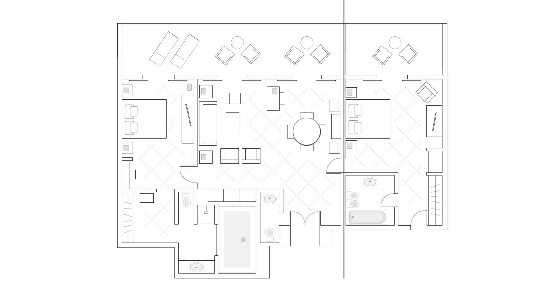 Alecos Two Bedroom Suite Layout
