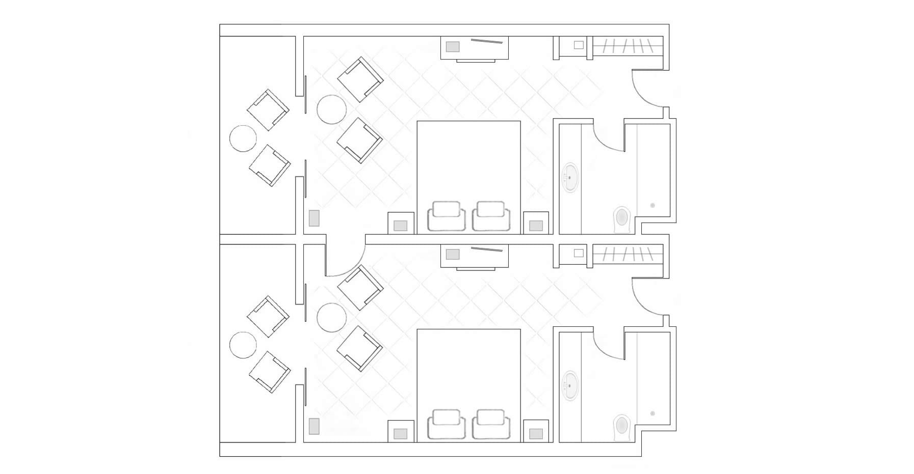 Annabelle Connecting Sea View Room Layout