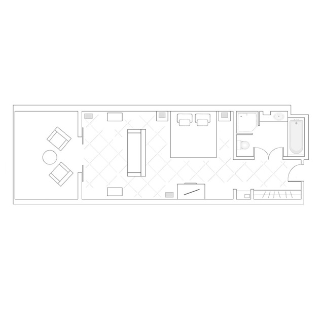 Deluxe Sea Facing Room Layout