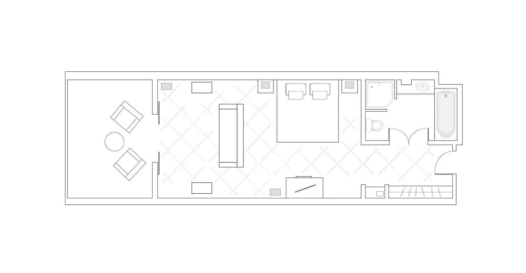 Deluxe Sea View Room layout